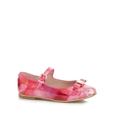 Baker by Ted Baker Baker by Ted Baker Girls pink bow print shoes